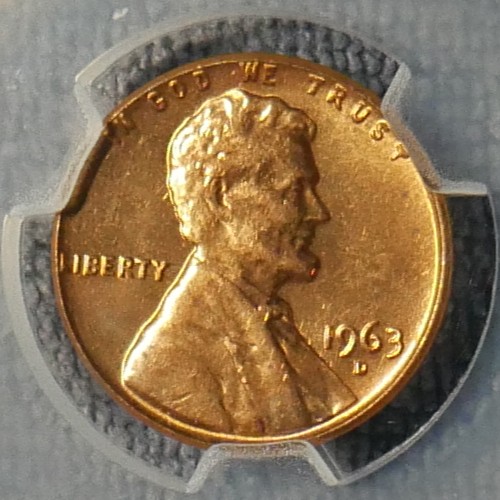BU 1963-D Lincoln Cent - Off-Center Strike - Image 3