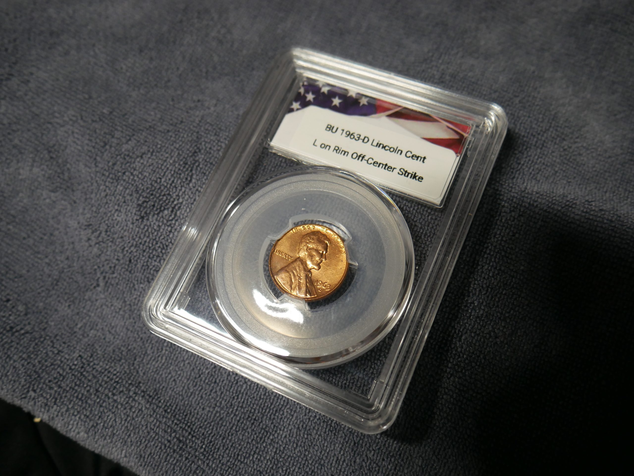 BU 1963-D Lincoln Cent - Off-Center Strike - Image 5